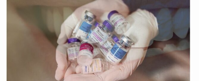 Botox vials used in dentistry for bruxism, gummy smile, and orofacial pain treatment at Innova Prosthodontics.