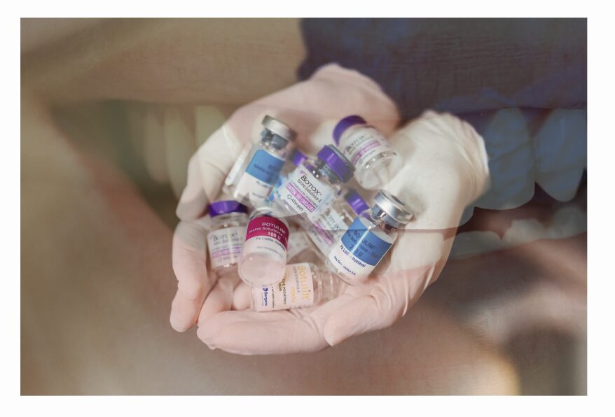 Botox vials used in dentistry for bruxism, gummy smile, and orofacial pain treatment at Innova Prosthodontics.